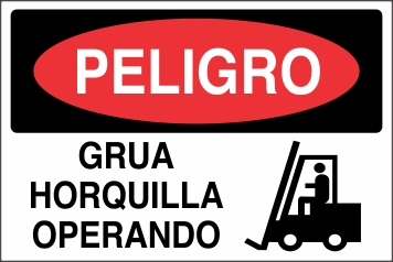 Peligro Grúa Horquilla Operando (ST-0029)